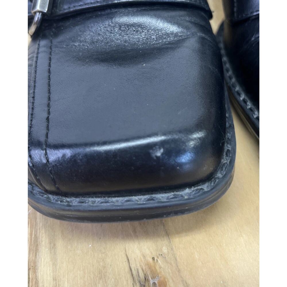 VTG 90s Y2K White Mountain Leather Heeled Loafer Size 8 Black Buckle Casual - Picture 7 of 14